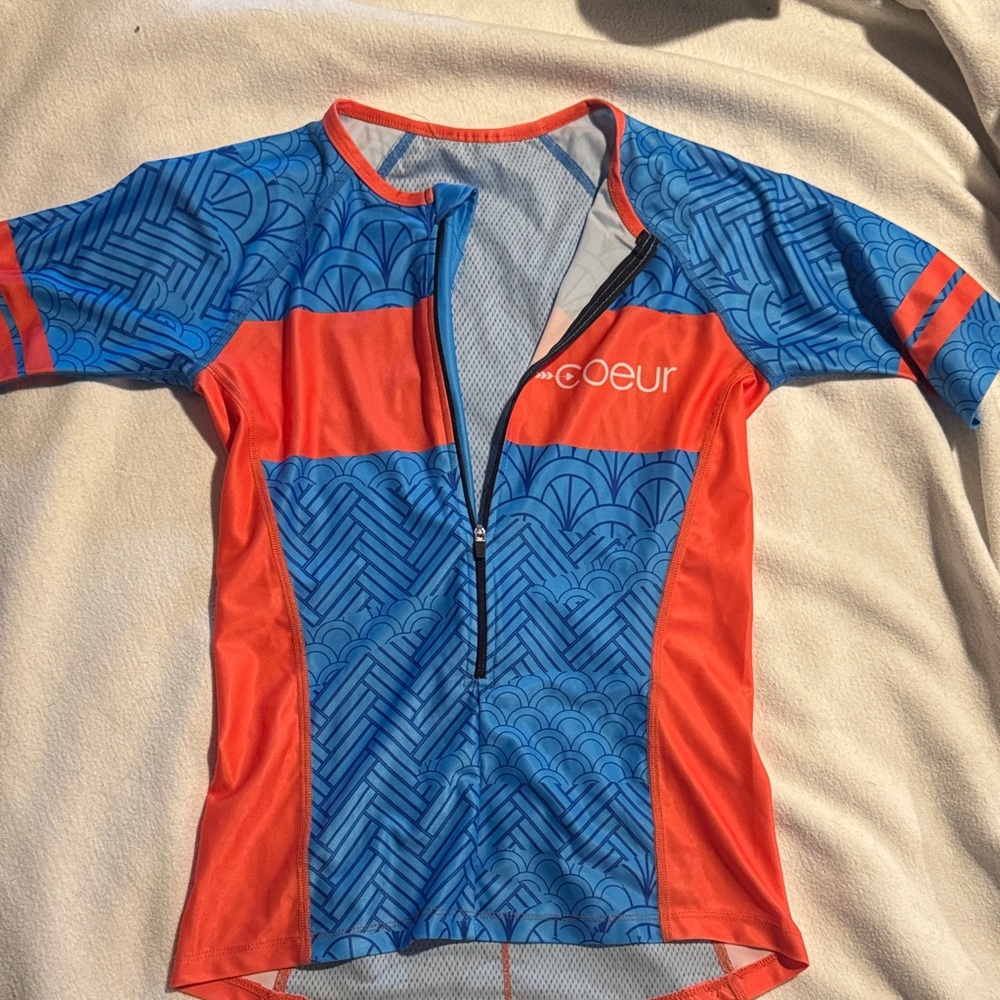 Coer Blue & Orange triathlon or running Athletic Tank Top